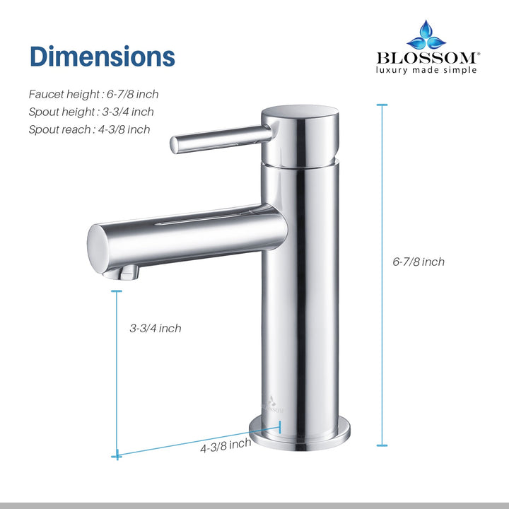 Single-Handle Single-Hole Bathroom Faucet in 116