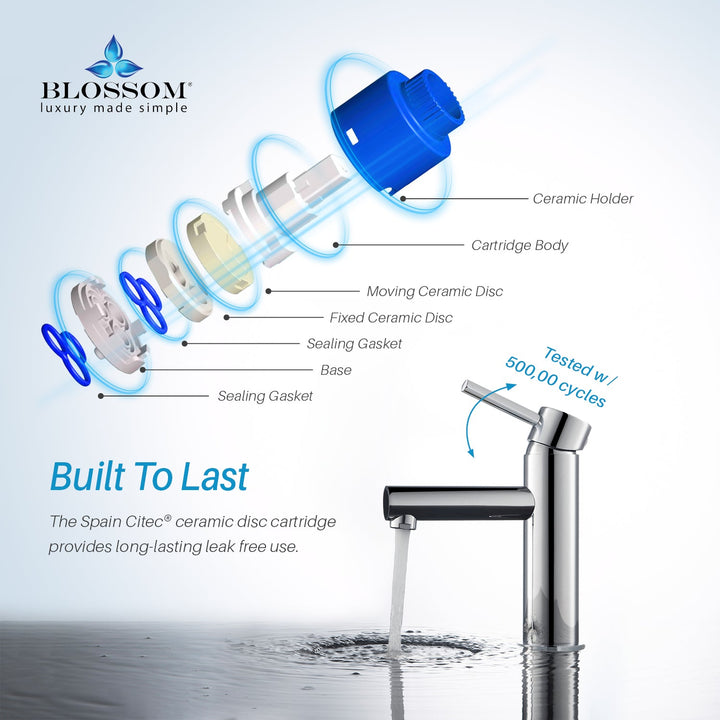 Single-Handle Single-Hole Bathroom Faucet in 116
