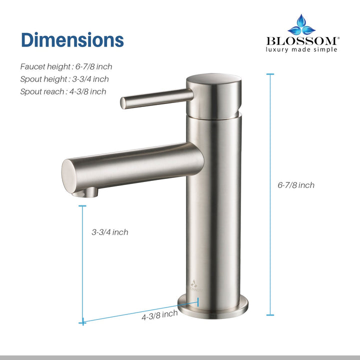 Single-Handle Single-Hole Bathroom Faucet in 116