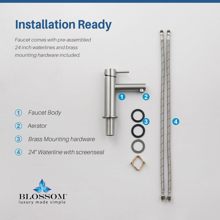 Single-Handle Single-Hole Bathroom Faucet in 116