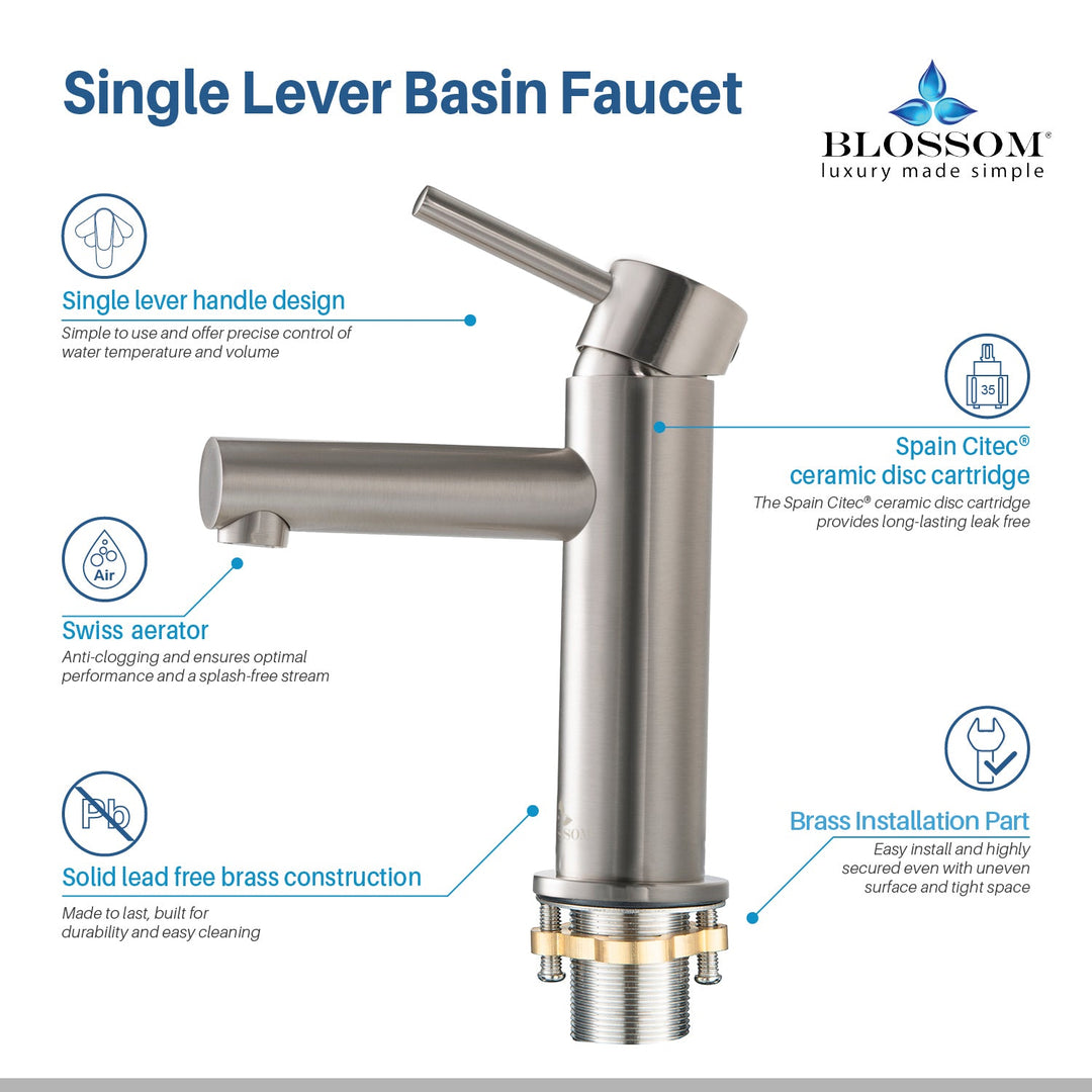 Single-Handle Single-Hole Bathroom Faucet in 116