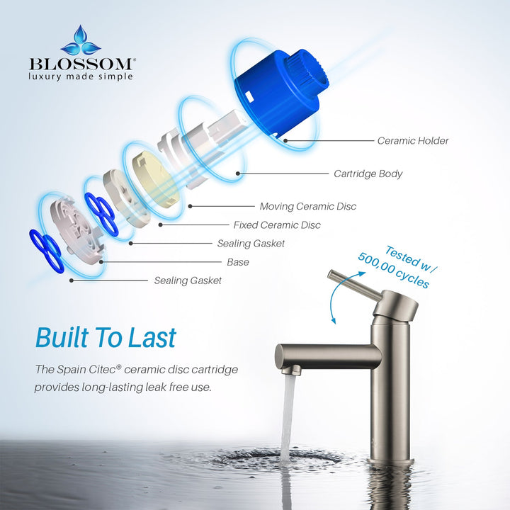 Single-Handle Single-Hole Bathroom Faucet in 116