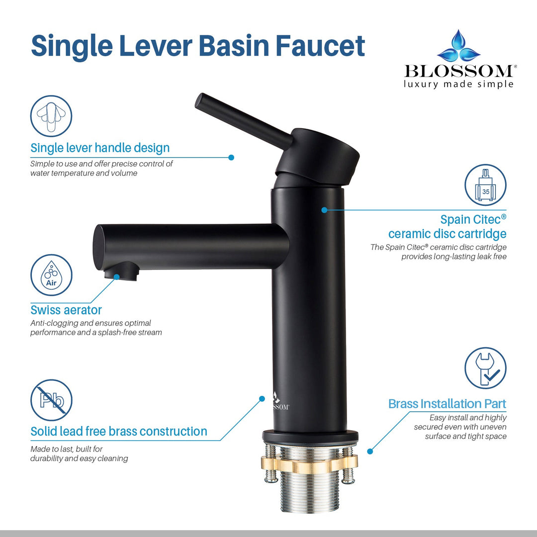 Single-Handle Single-Hole Bathroom Faucet in 116