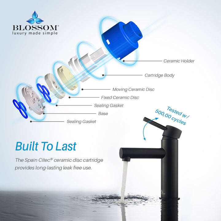 Single-Handle Single-Hole Bathroom Faucet in 116