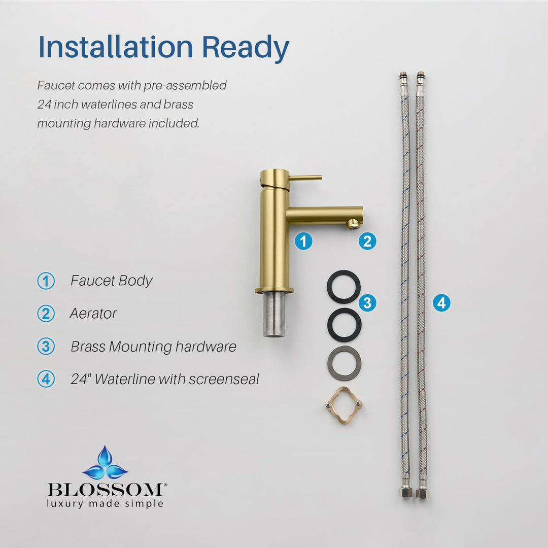 Single-Handle Single-Hole Bathroom Faucet in 116