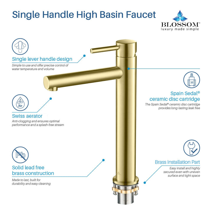 Single-Handle Single-Hole Bathroom Faucet in 117
