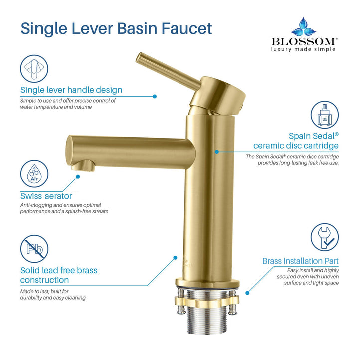 Single-Handle Single-Hole Bathroom Faucet in 116