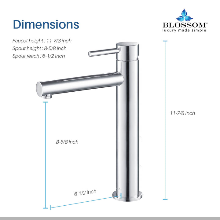 Single-Handle Single-Hole Bathroom Faucet in 117