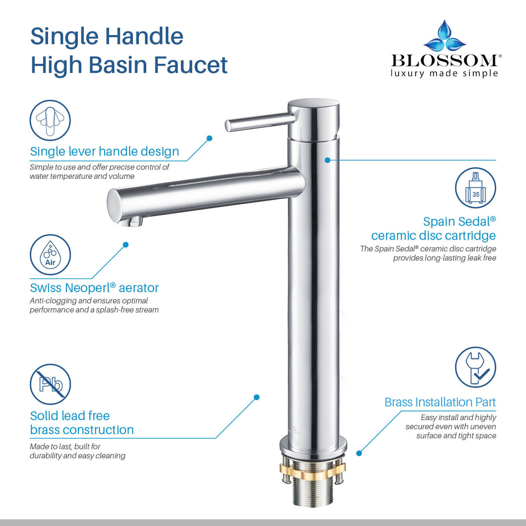 Single-Handle Single-Hole Bathroom Faucet in 117
