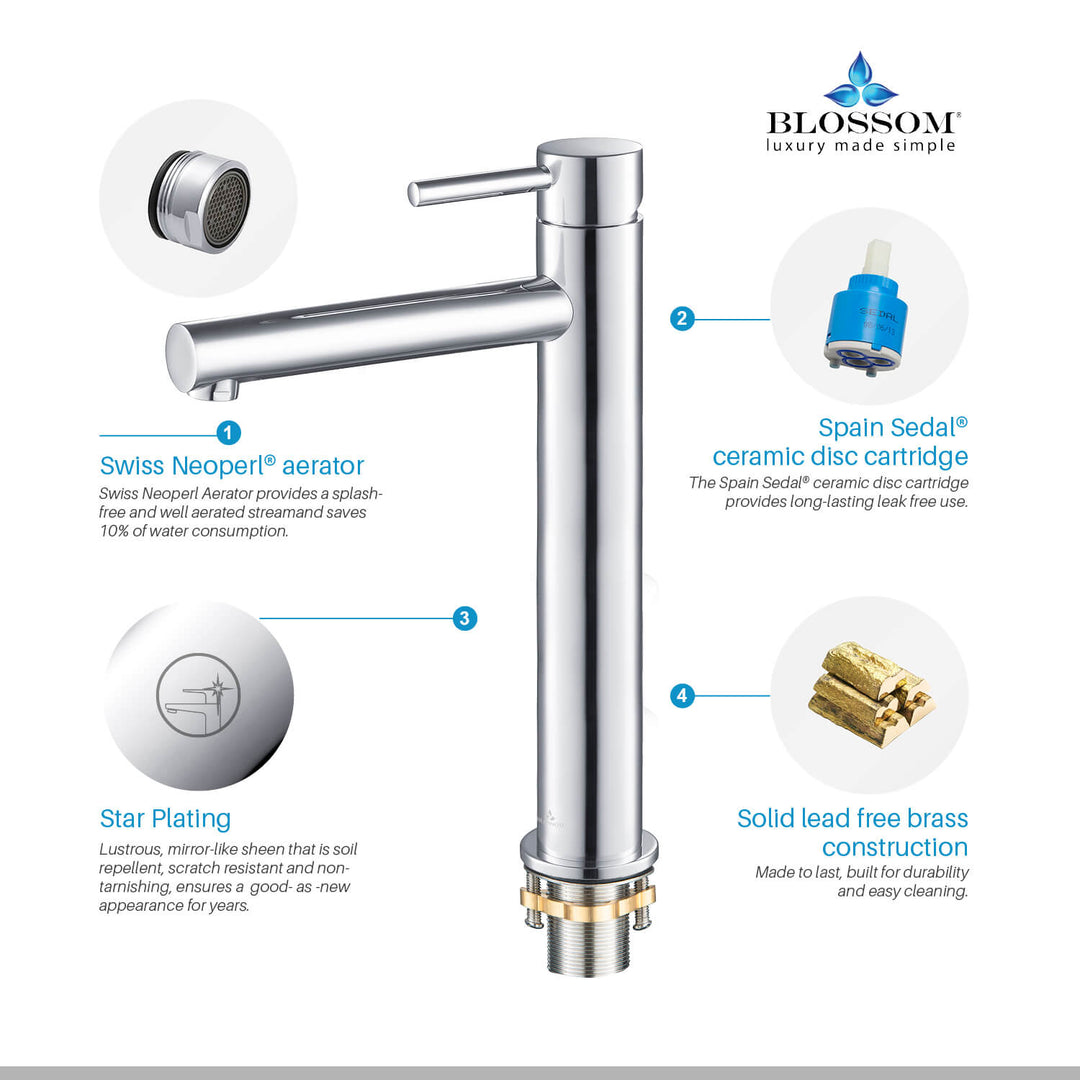 Single-Handle Single-Hole Bathroom Faucet in 117