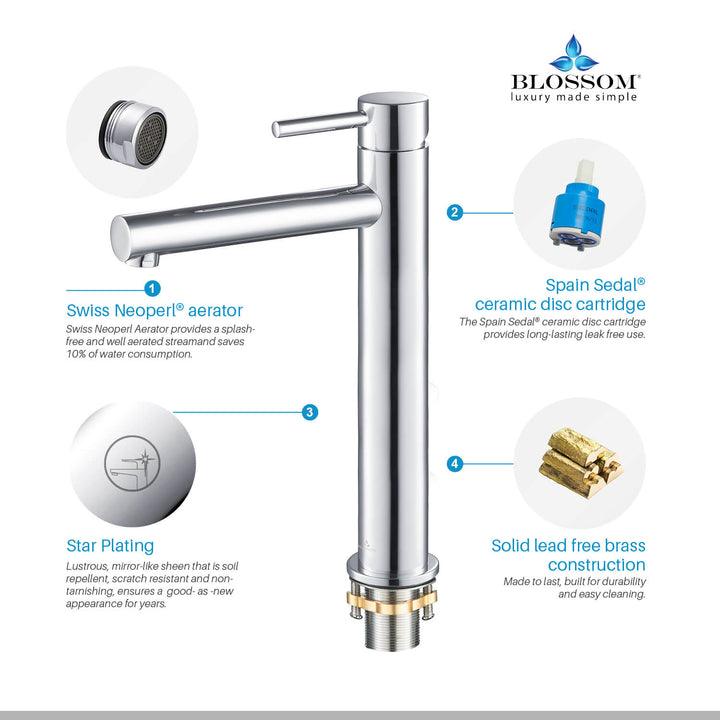 Single-Handle Single-Hole Bathroom Faucet in 117
