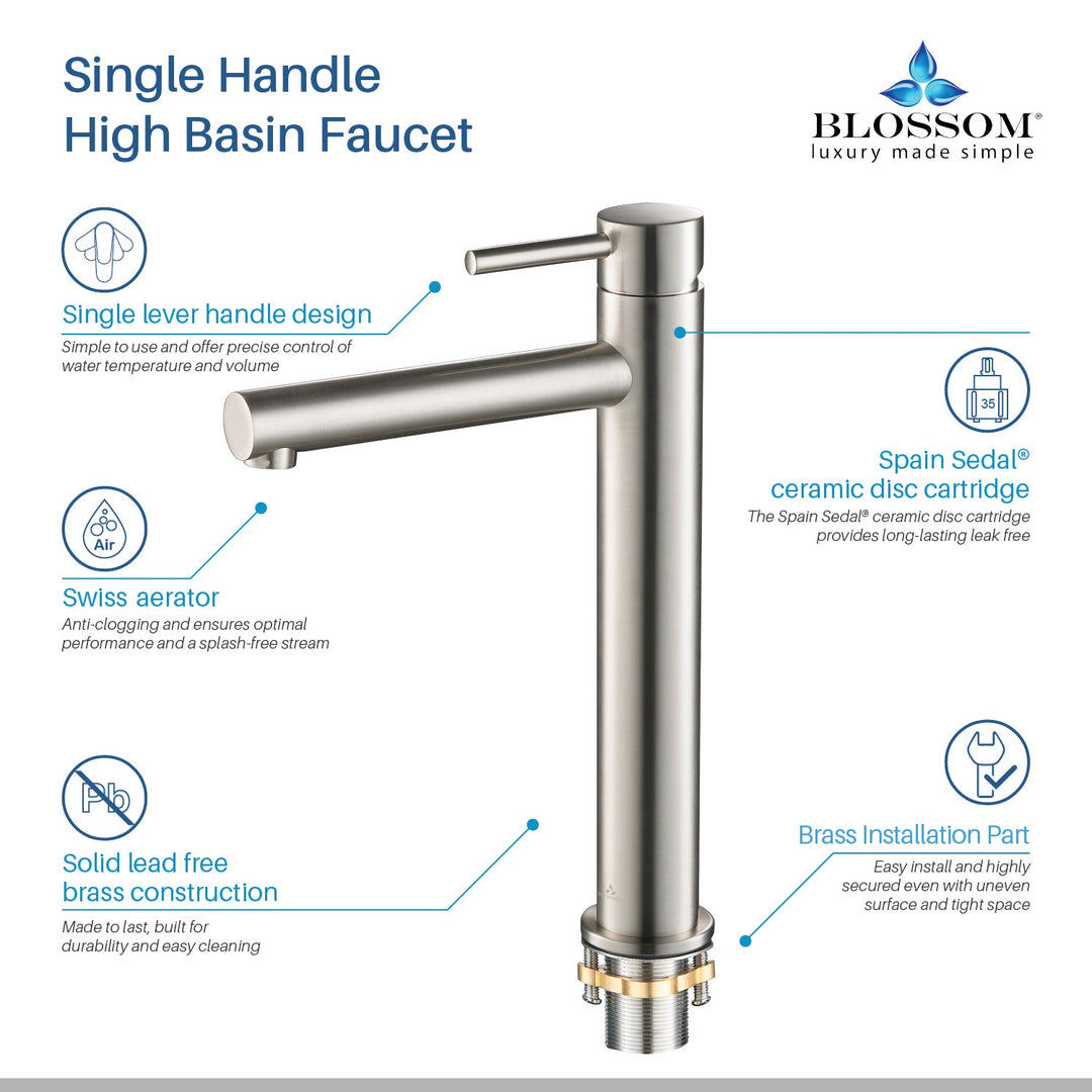 Single-Handle Single-Hole Bathroom Faucet in 117