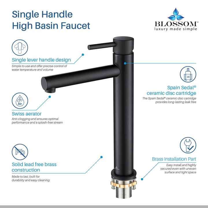 Single-Handle Single-Hole Bathroom Faucet in 117