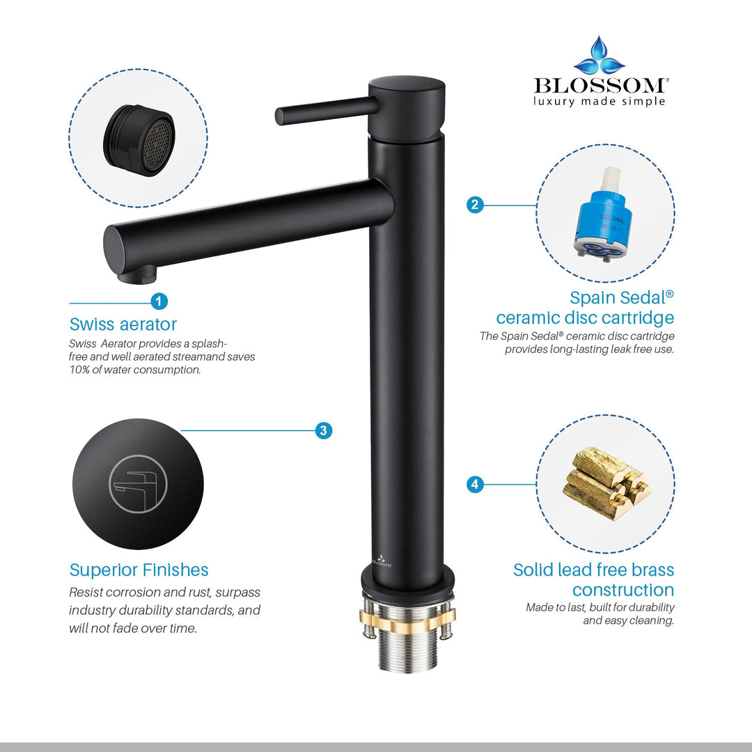 Single-Handle Single-Hole Bathroom Faucet in 117