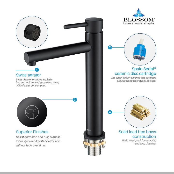 Single-Handle Single-Hole Bathroom Faucet in 117