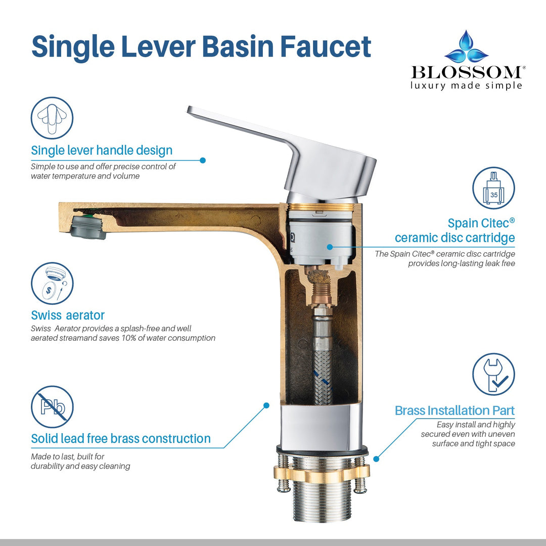 Single-Handle Single-Hole Bathroom Faucet in 118