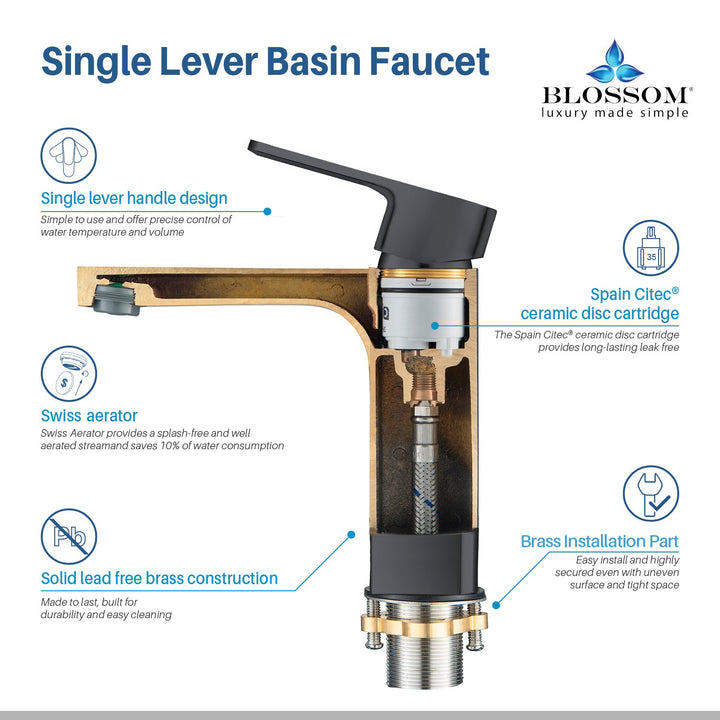 Single-Handle Single-Hole Bathroom Faucet in 118
