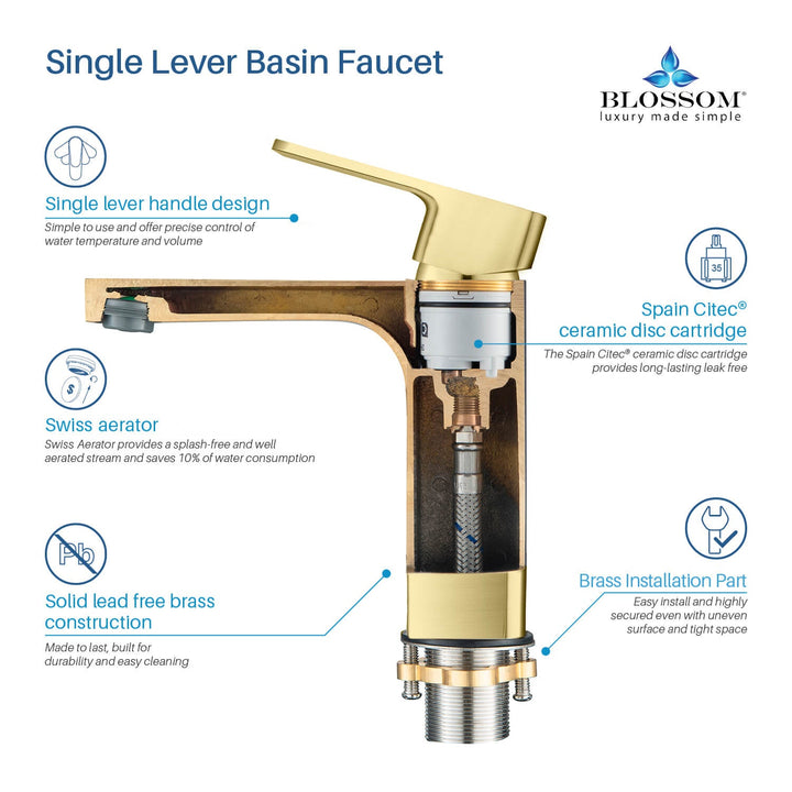 Single-Handle Single-Hole Bathroom Faucet in 118