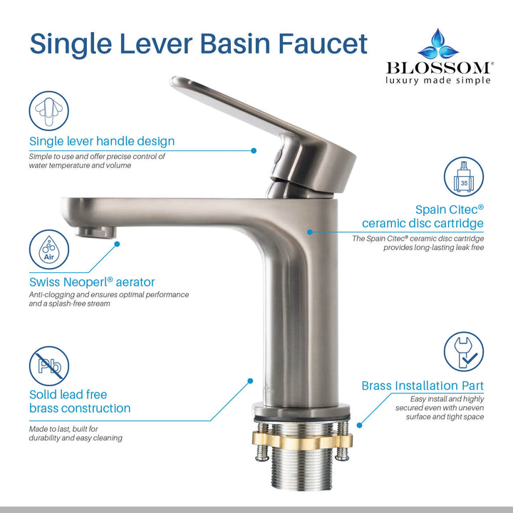 Single-Handle Single-Hole Bathroom Faucet in 119