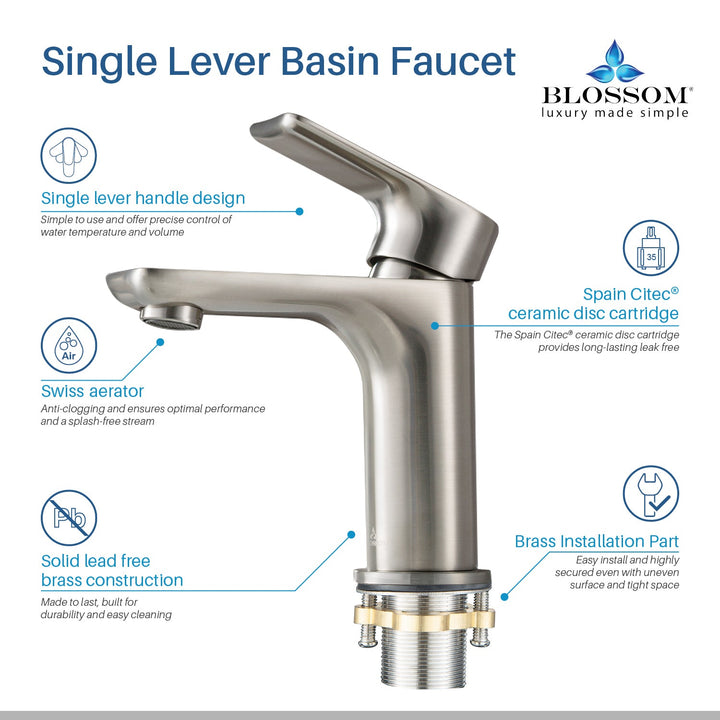 Single-Handle Single-Hole Bathroom Faucet in 120