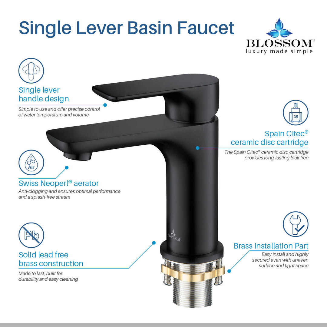 Single-Handle Single-Hole Bathroom Faucet in 120