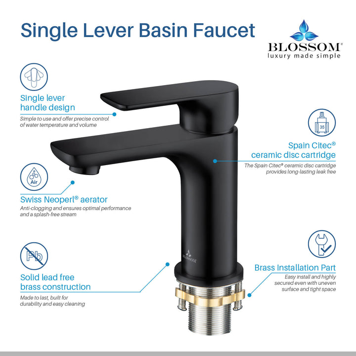Single-Handle Single-Hole Bathroom Faucet in 120