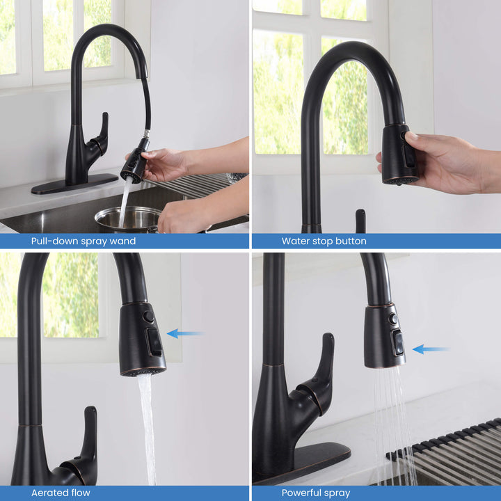 Value Collection Single-Handle Pull-Down Kitchen Faucet in F101ORB