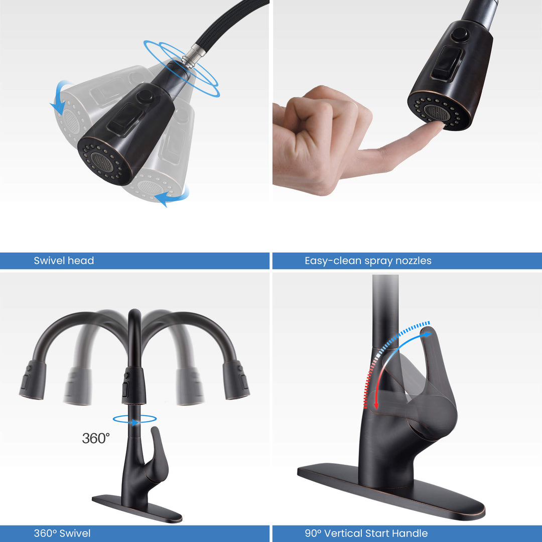 Value Collection Single-Handle Pull-Down Kitchen Faucet in F101ORB
