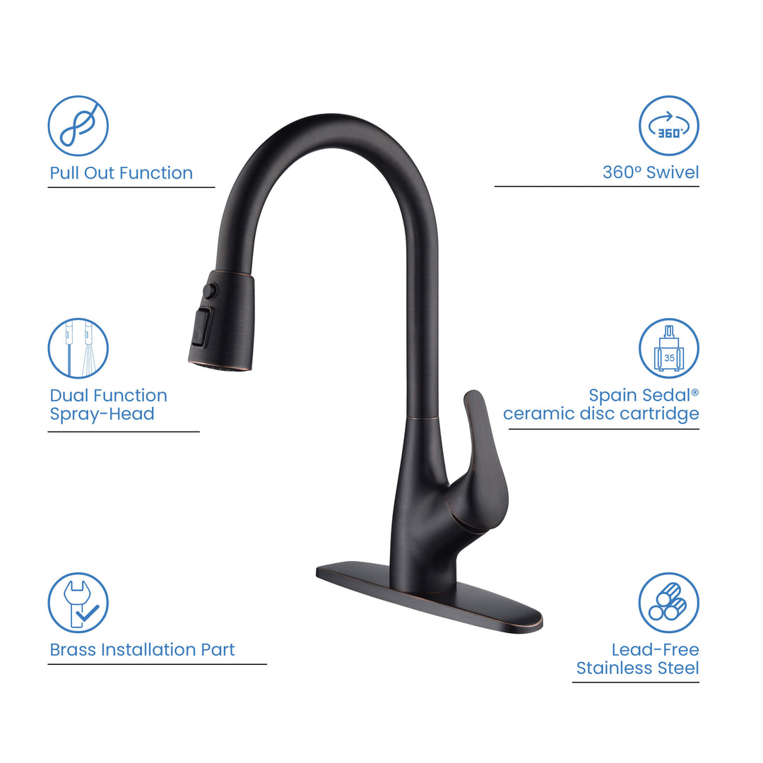 Value Collection Single-Handle Pull-Down Kitchen Faucet in F101ORB