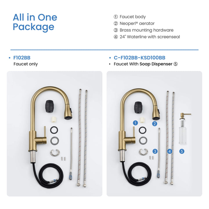 Value Collection Single-Handle Pull-Down Kitchen Faucet in F102