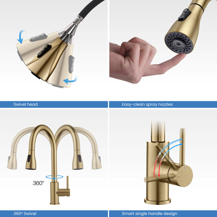 Value Collection Single-Handle Pull-Down Kitchen Faucet in F102