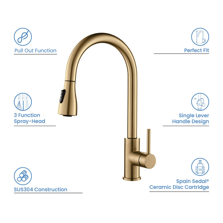 Value Collection Single-Handle Pull-Down Kitchen Faucet in F102