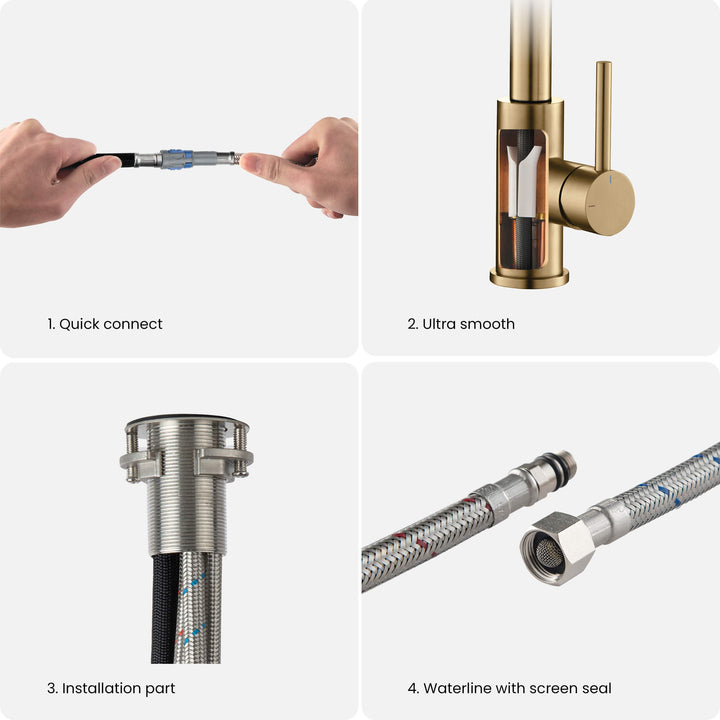 Value Collection Single-Handle Pull-Down Kitchen Faucet in F102