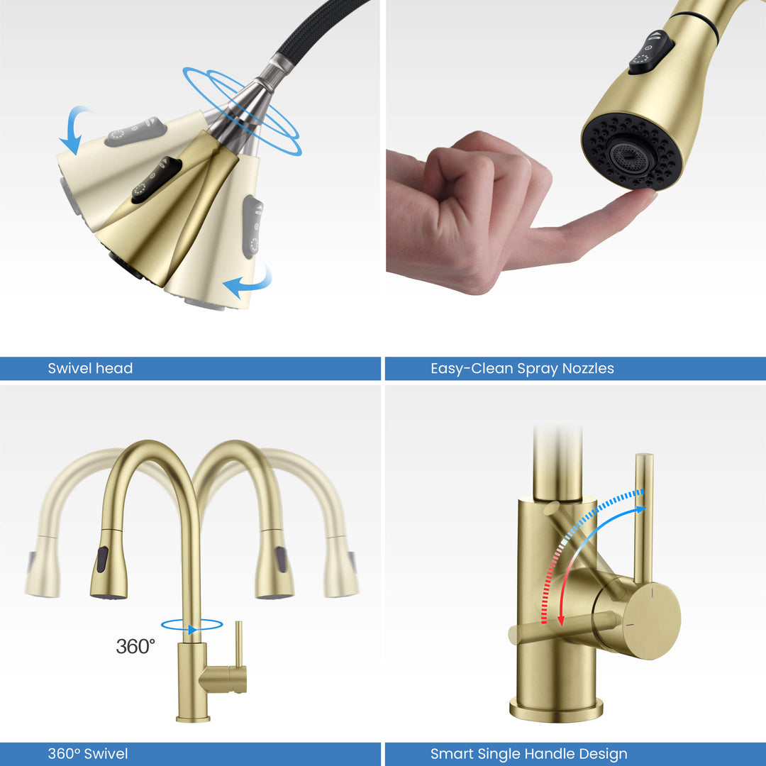 Value Collection Single-Handle Pull-Down Kitchen Faucet in F102