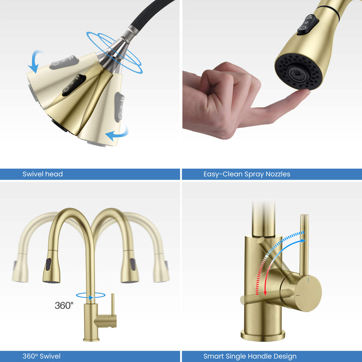 Value Collection Single-Handle Pull-Down Kitchen Faucet in F102