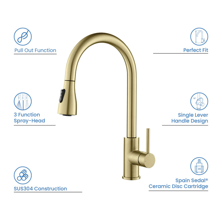 Value Collection Single-Handle Pull-Down Kitchen Faucet in F102