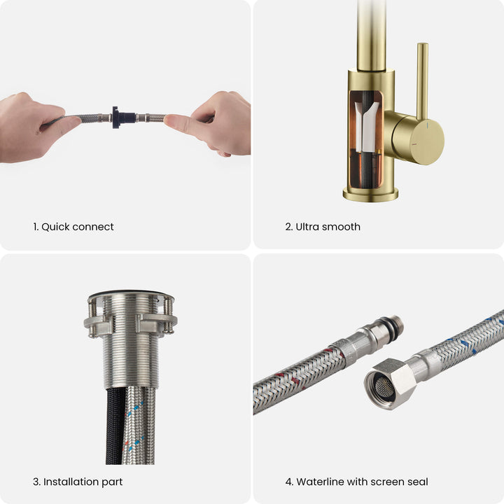 Value Collection Single-Handle Pull-Down Kitchen Faucet in F102