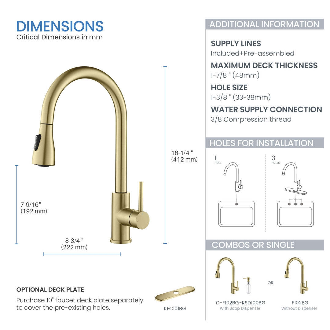 Value Collection Single-Handle Pull-Down Kitchen Faucet in F102