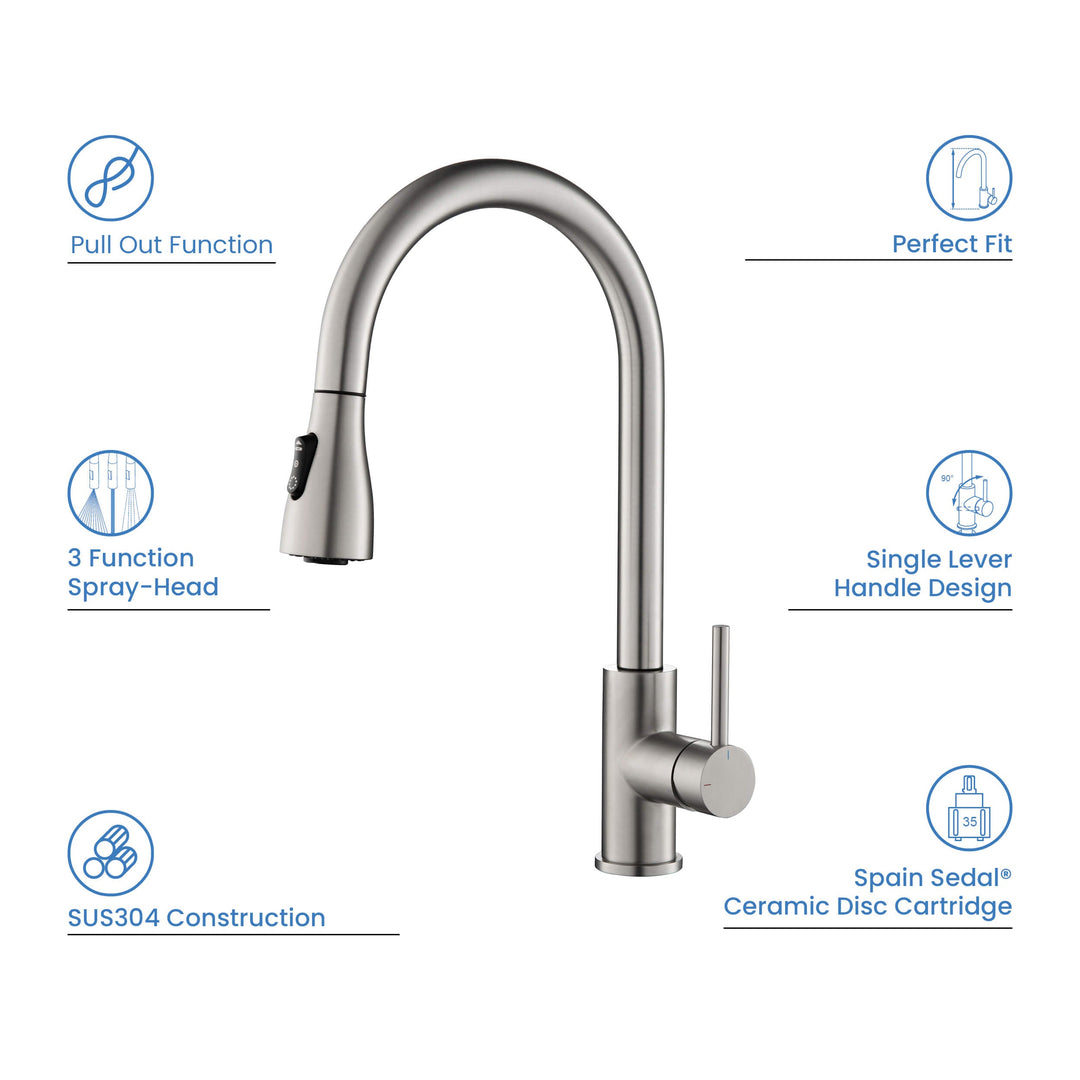 Value Collection Single-Handle Pull-Down Kitchen Faucet in F102
