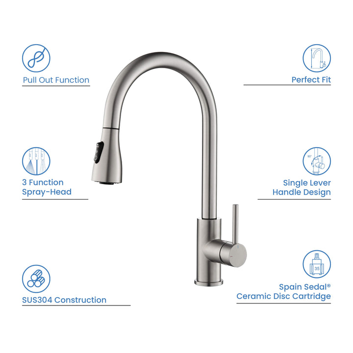 Value Collection Single-Handle Pull-Down Kitchen Faucet in F102