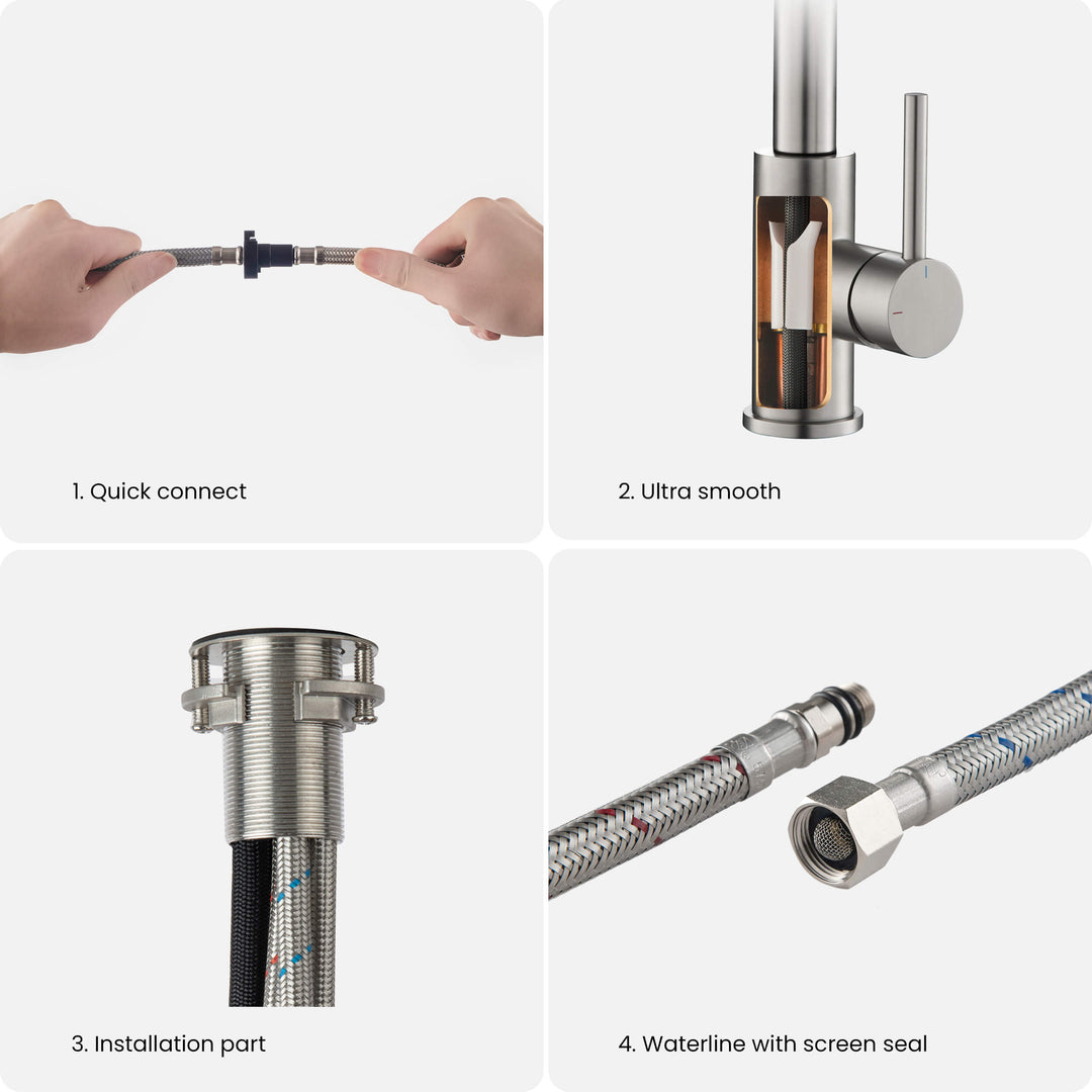 Value Collection Single-Handle Pull-Down Kitchen Faucet in F102
