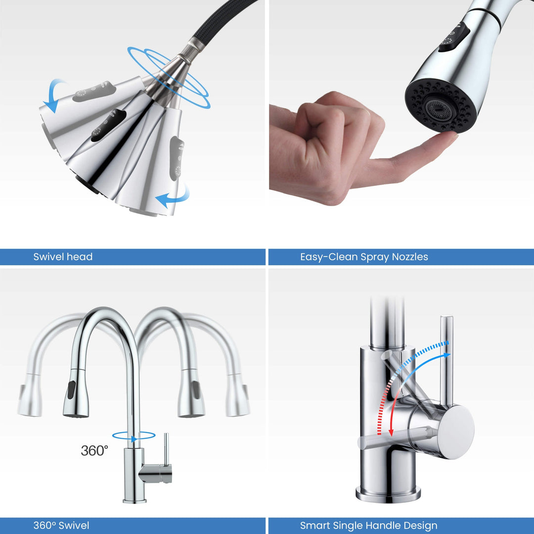 Value Collection Single-Handle Pull-Down Kitchen Faucet in F102