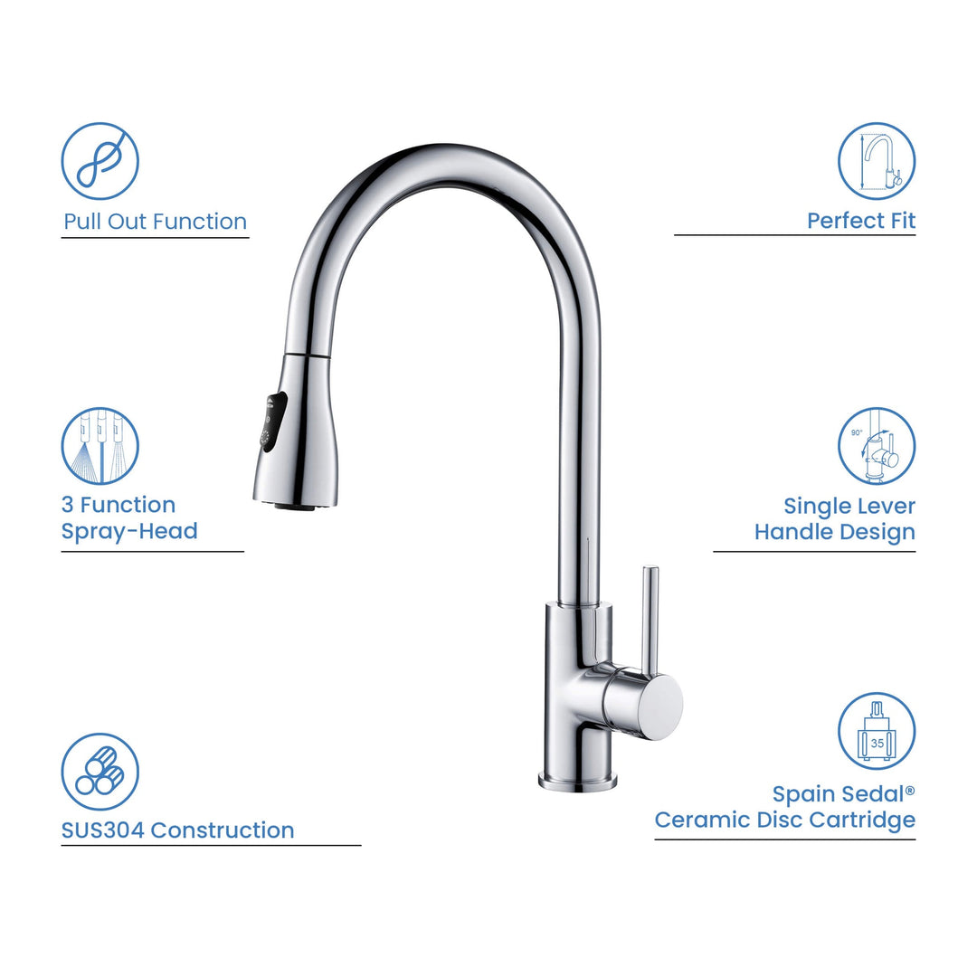 Value Collection Single-Handle Pull-Down Kitchen Faucet in F102