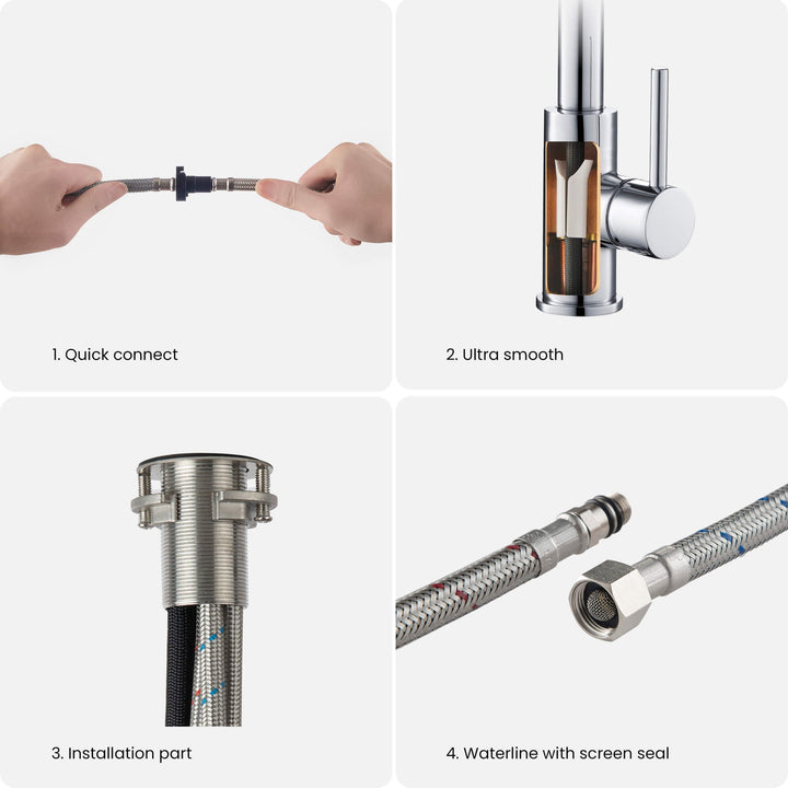 Value Collection Single-Handle Pull-Down Kitchen Faucet in F102