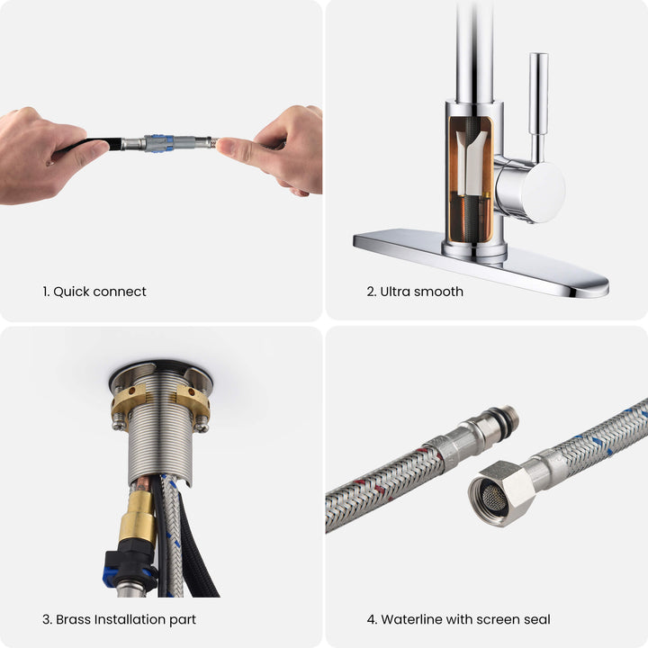 Value Collection Single-Handle Pull-Down Kitchen Faucet with Touch Sensor