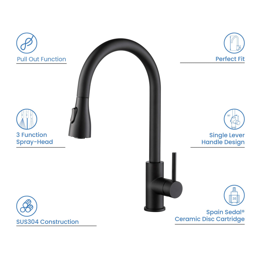 Value Collection Single-Handle Pull-Down Kitchen Faucet in F102