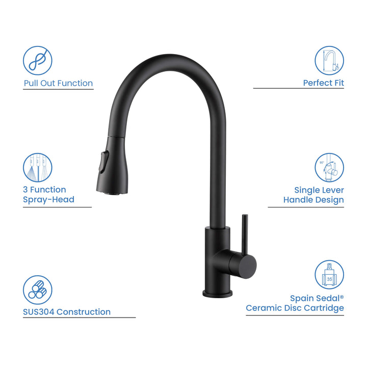 Value Collection Single-Handle Pull-Down Kitchen Faucet in F102