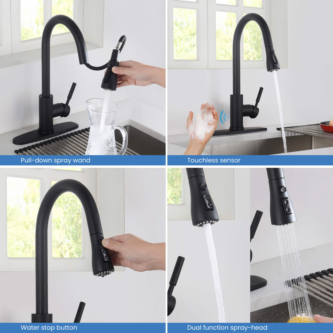 Value Collection Single-Handle Pull-Down Kitchen Faucet with Touch Sensor