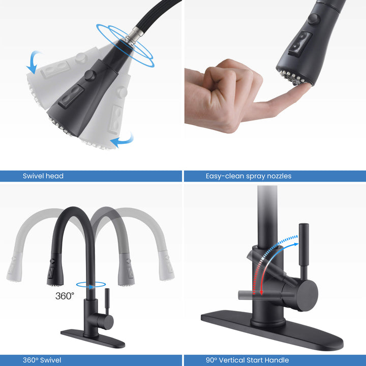 Value Collection Single-Handle Pull-Down Kitchen Faucet with Touch Sensor