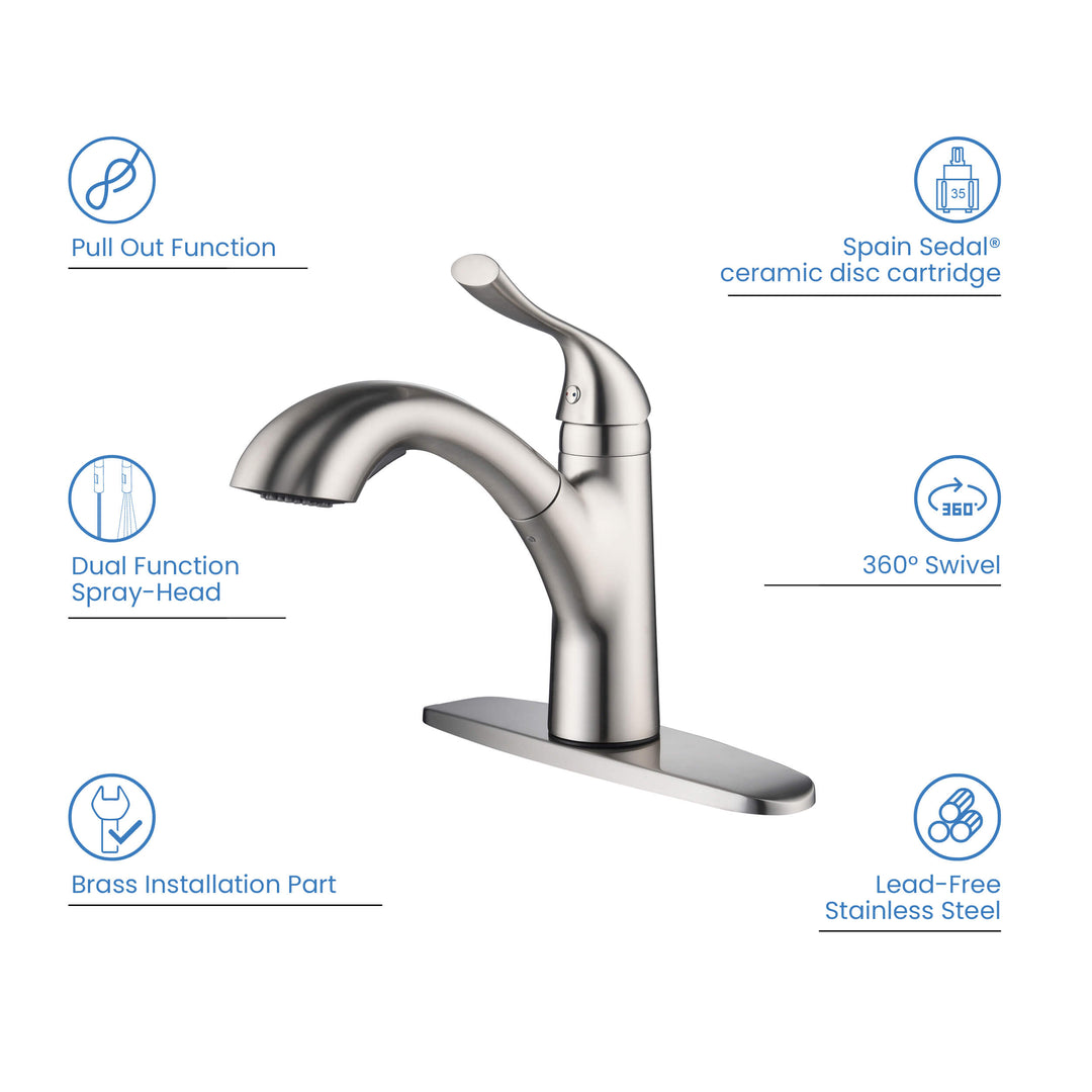 Value Collection Single-Handle Pull-Out Kitchen Faucet